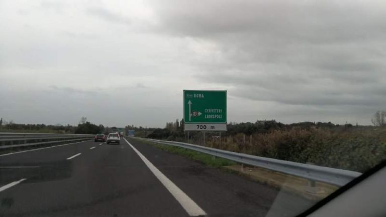 A12, chiude lo svincolo di Cerveteri e Ladispoli