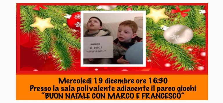 Valcanneto, oggi pomeriggio solidale per gli auguri di Natale con Marco e Francesco