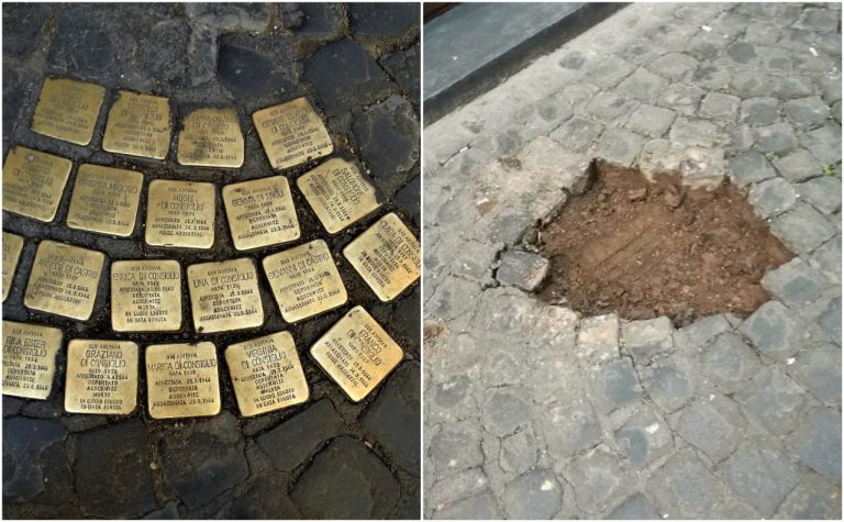 Trafugate a Roma le pietre d’inciampo in memoria degli ebrei deportati
