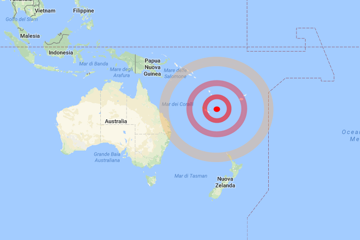 Nuova Caledonia, nuova scossa sismica di magnitudo 6.6