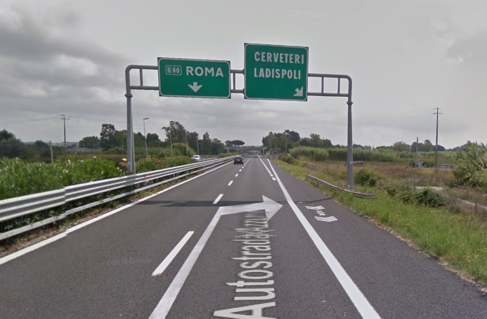 Chiusura notturna dello svincolo A-12 Cerveteri- Ladispoli per i lavori di riqualificazione delle barriere di sicurezza