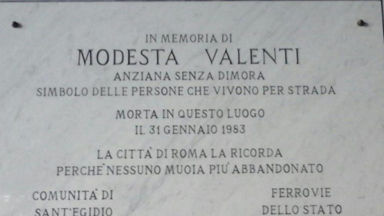 Roma, la Comunità di Sant’Egidio ricorda Modesta Valenti e le altre 12 persone morte di stenti dall’inizio dell’inverno