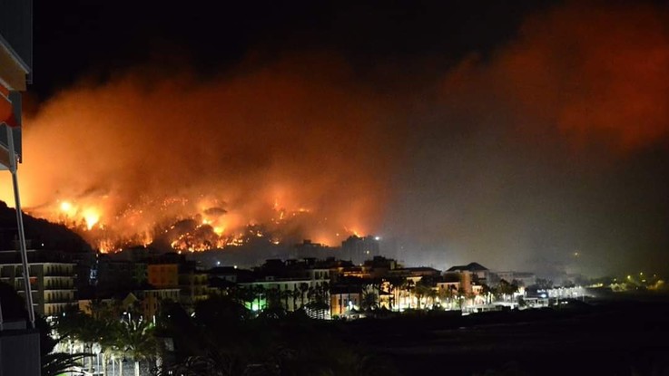 Cogoleto (Genova), vasto incendio boschivo sul ponente: 70 persone evacuate