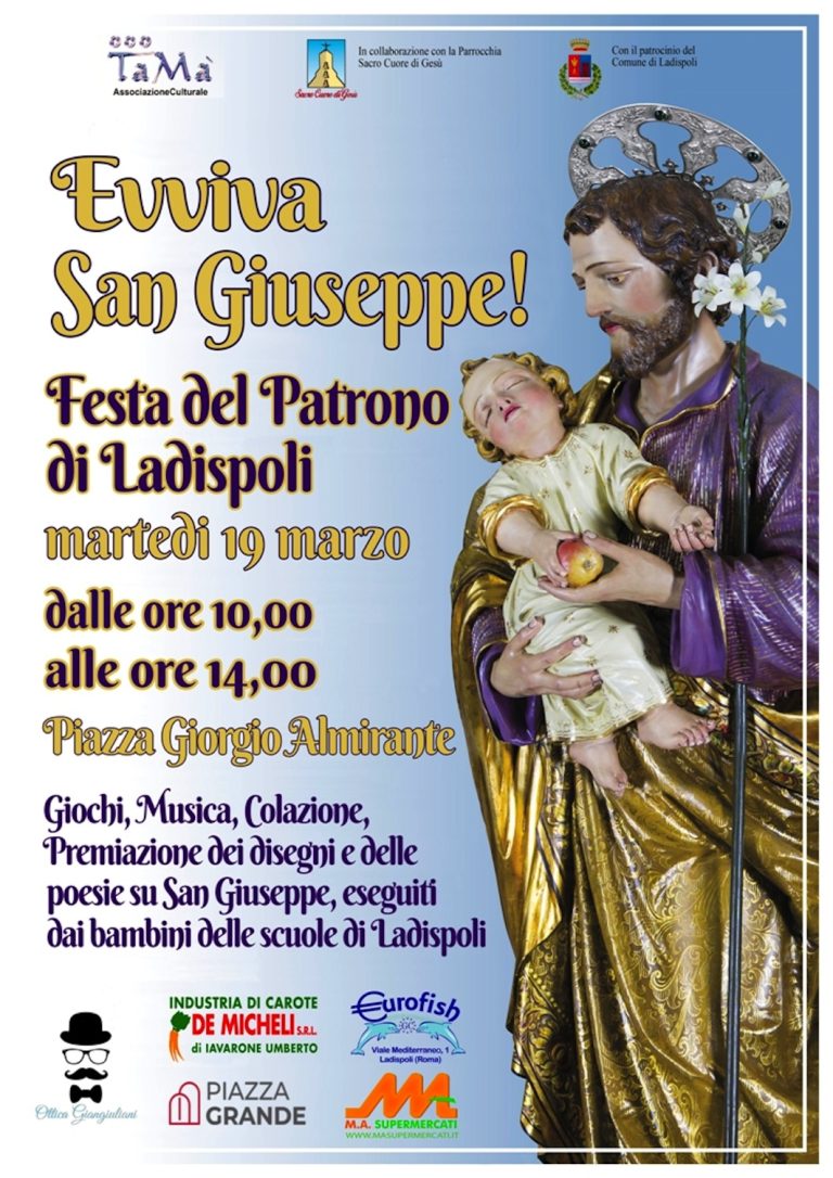 La festa di San Giuseppe, patrono  di Ladispoli, in piazza Almirante