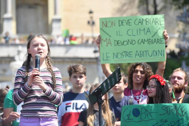 Roma, Greta Thunberg: “Per la difesa dell’ambiente dobbiamo lottare per lungo tempo”