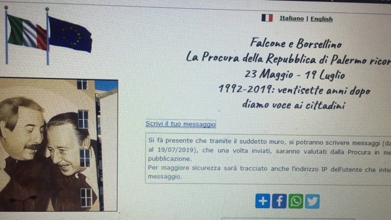 Palermo, sul sito della Procura un grande spazio in ricordo di Falcone e Borsellino