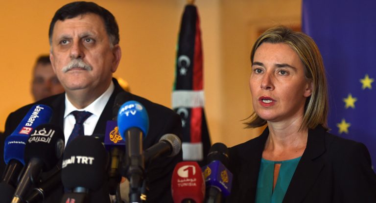 Bruxelles, Federica Mogherini incontra il premier libico al Sarraj