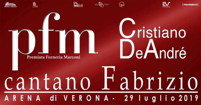 Musica, il 29 luglio concerto all’Area di Verona di Cristiano De Andrè con la Pfm per ricordare Faber