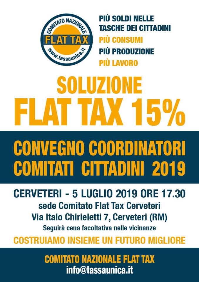 Venerdì a Cerveteri il convegno dei Coordinatori di Comitati Cittadini Flat Tax dell’Italia Centrale
