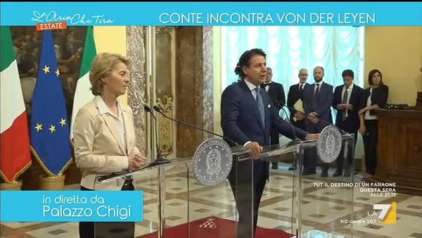 Roma, la presidente della Commissione europea von der Leyen incontra il premier Conte