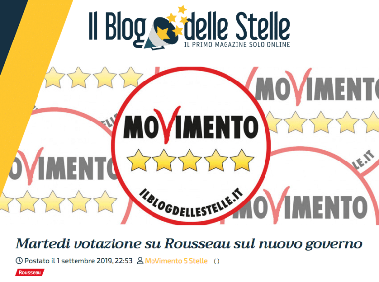 Crisi di governo, gli elettori della Piattaforma Rousseau hanno detto sì (79,3%) all’esecutivo Conte Bis. Hanno votato in 73mila