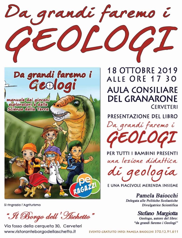 Bambini: al Granarone il libro “Da Grandi faremo i Geologi”
