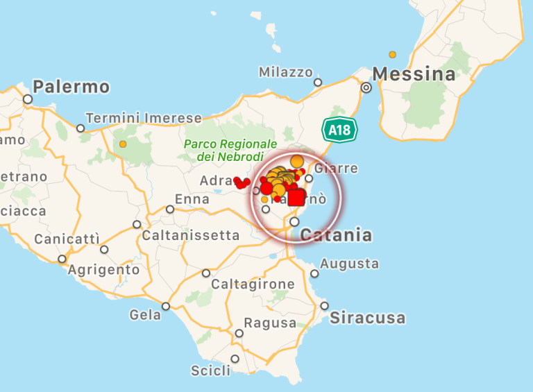 Catania, registrata scossa sismica di magnitudo 3.4