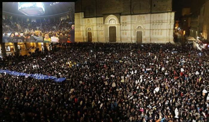 Elezioni in Emilia-Romagna: ‘duello’ tra il centrosinistra che porta 15mila persone in piazza maggiore contro le 6mila della lega al Paladozza