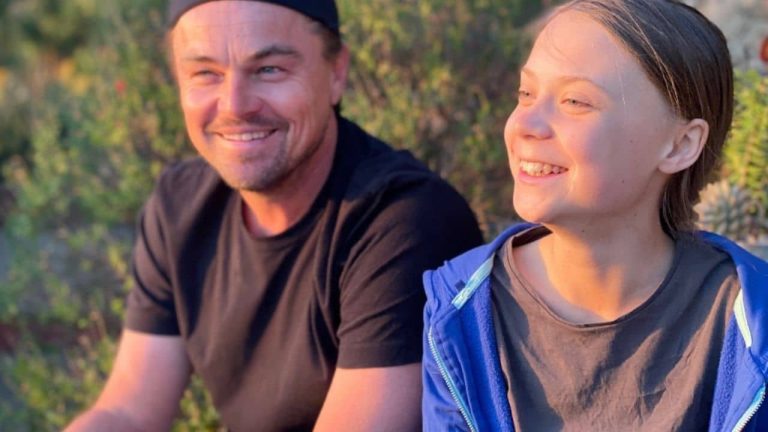 Ambiente, l’attore Leonardo Di Caprio incontra Greta Thumberg