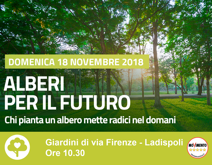 Alberi per il futuro: il M5S aspetta i cittadini domenica mattina presso i giardini di via Firenze