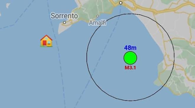 Golfo di Salerno: registrata scossa sismica di magnitudo 3.1