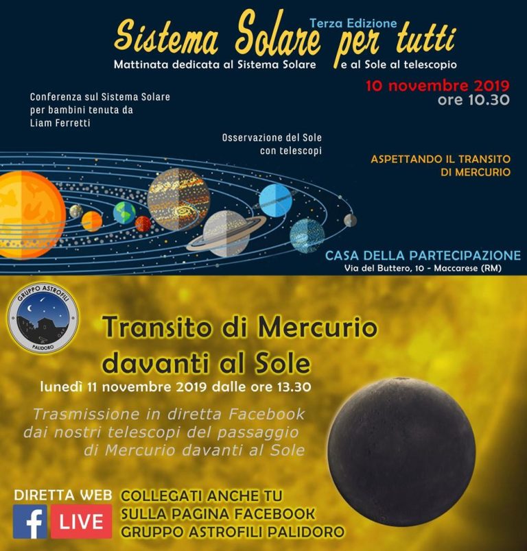 Domenica e Lunedì doppio appuntamento con l’Astronomia…