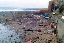 Pizzo Calabro (Vibo Valentia), violenta mareggiata distrugge un antico molo