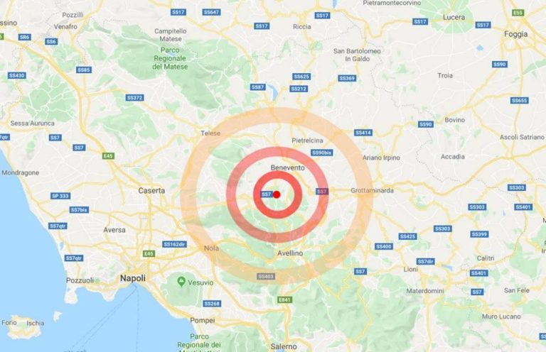 Campania, registrate stamane due scosse nella zone del Sannio