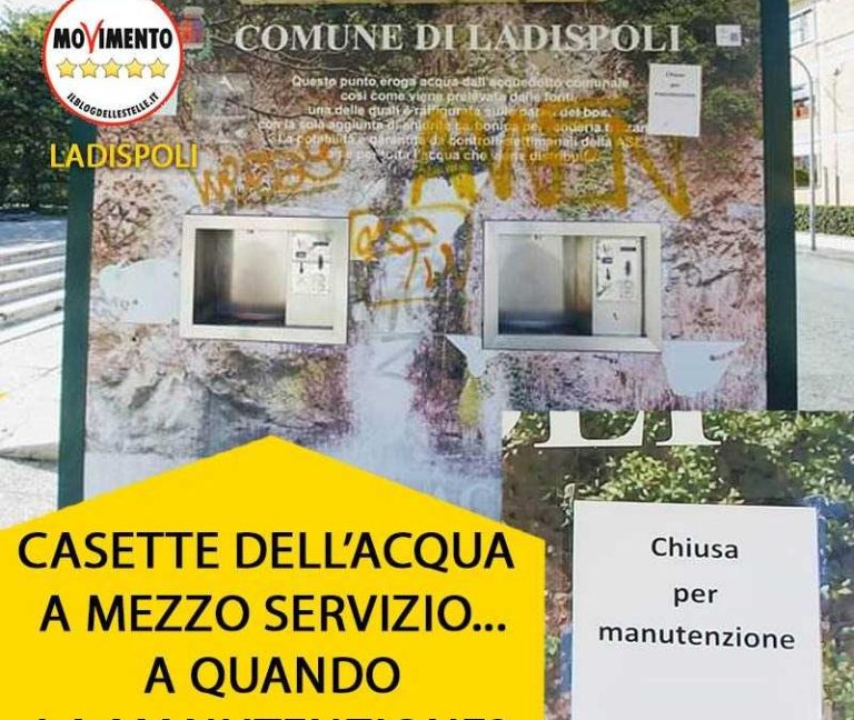 “Casette dell’acqua a mezzo servizio, a quando la manutenzione?”