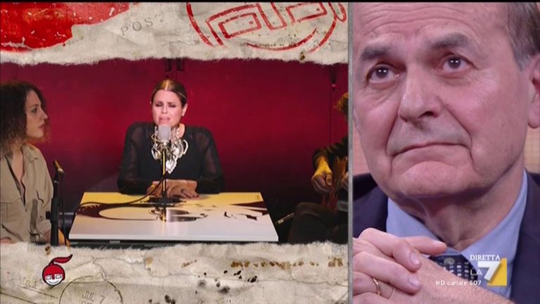 Tv, Tosca canta “Bella Ciao” e Bersani si commuove in diretta