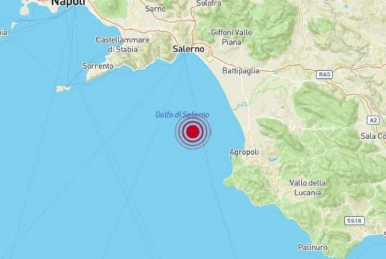 Salerno, registrata scossa sismica di magnitudo 3 nell’area del Golfo