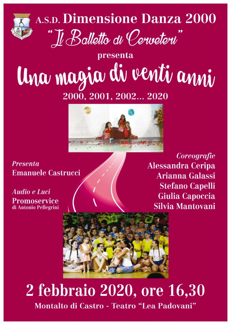 20 anni di attività, Dimensione Danza 2000 di Cerveteri festeggia a Montalto di Castro