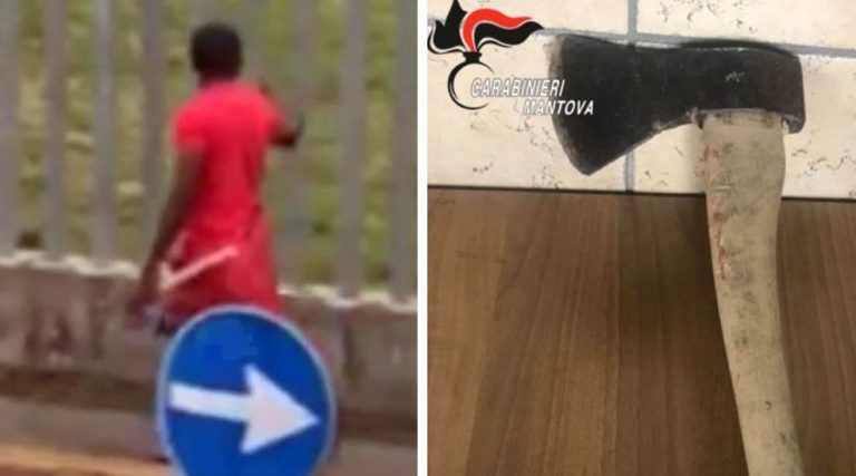 Castiglione delle Stiviere (Mantova), nigeriano aggredisce un passante con un’ascia: arrestato dai carabinieri