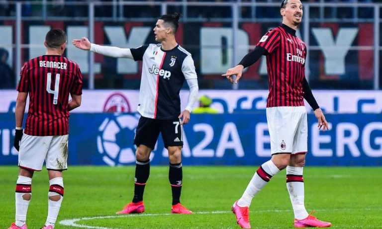 Calcio, la Juve grazie a Ronaldo pareggia all’ultimo minuto contro il Milan in Coppa Italia