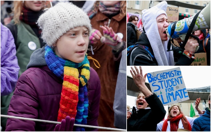 Bruxelles, manifestazione con Greta Thunberg contro i combustibili fossili