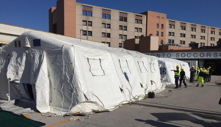 Coronavirus, nelle Marche operativo un mini ospedale da campo tra Ancona e Jesi