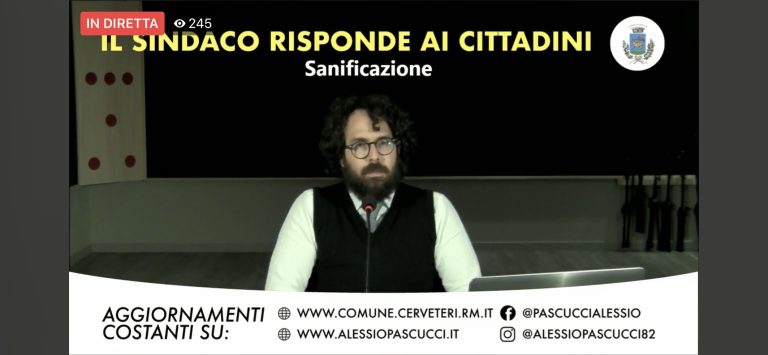 DPCM, il Sindaco di Cerveteri riprende le dirette di informazione in rete