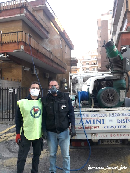 Sanificata la Caserma dei Carabinieri di via Livorno