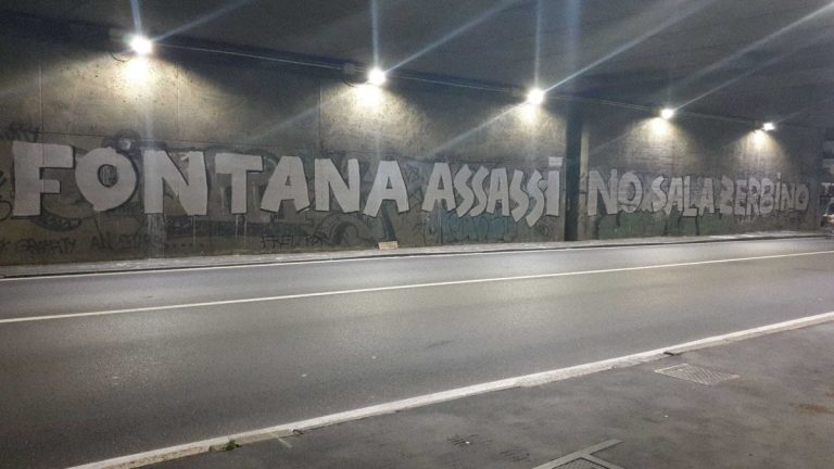 Milano, scritte offensive contro il governatore Fontana e il sindaco Sala