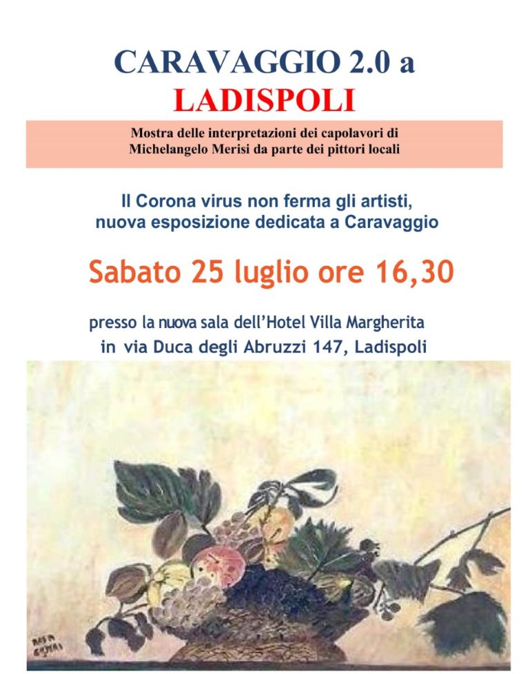 Sabato 25 luglio si inaugurala mostra “Caravaggio 2.0”