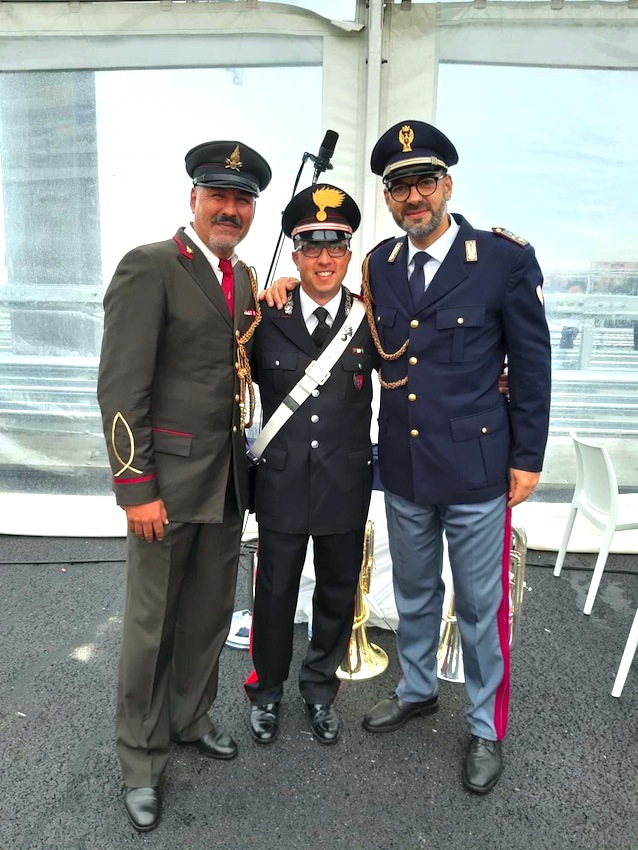 Il luogotenente Alessandro Cicchirilloall’inaugurazione del ponte S. Giorgio