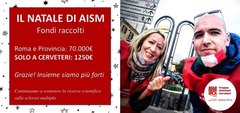 Aism Cerveteri, successo straordinario del sostegno alla ricerca