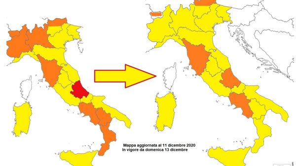 Coronavirus, da oggi Lombardia, Piemonte, Basilicata e Calabria sono “Regioni gialle”