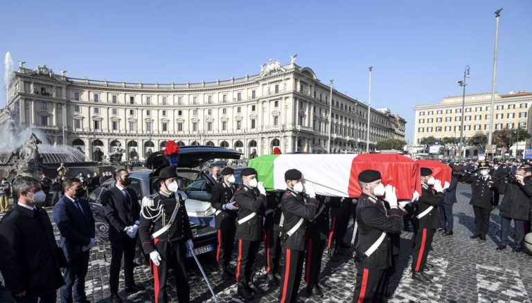 Funerali di Stato per l’ambasciatore Attanasio e per il carabiniere Iacovacci alla Basilica di Santa Maria degli Angeli nella Capitale