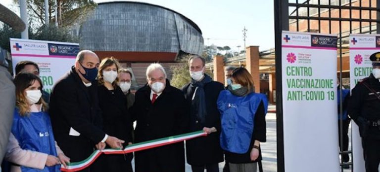 Coronavirus: inaugurato il nuovo hub per la vaccinazione anti-Covid allestito dalla Asl Roma 1 all’Auditorium Parco della Musica
