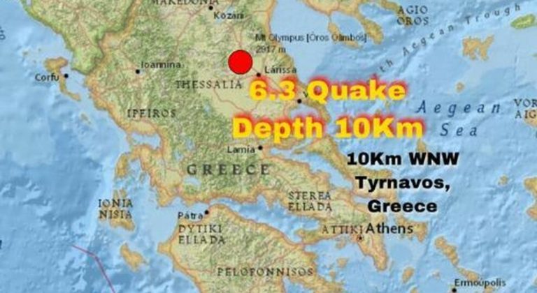 Grecia, registrato un violento terremoto di magnitudo 6.3 nella zona di Tirnavos