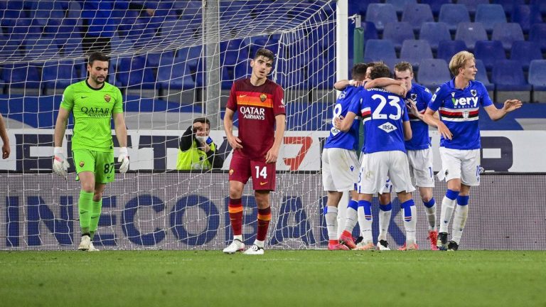 Calcio, nuova sconfitta della Roma contro la Sampdoria