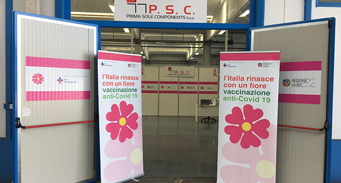 Coronavirus, nel Lazio inaugurato il primo hub vaccinale aziendale nel Lazio e tra i primi in Italia a Torrice (Frosinone)