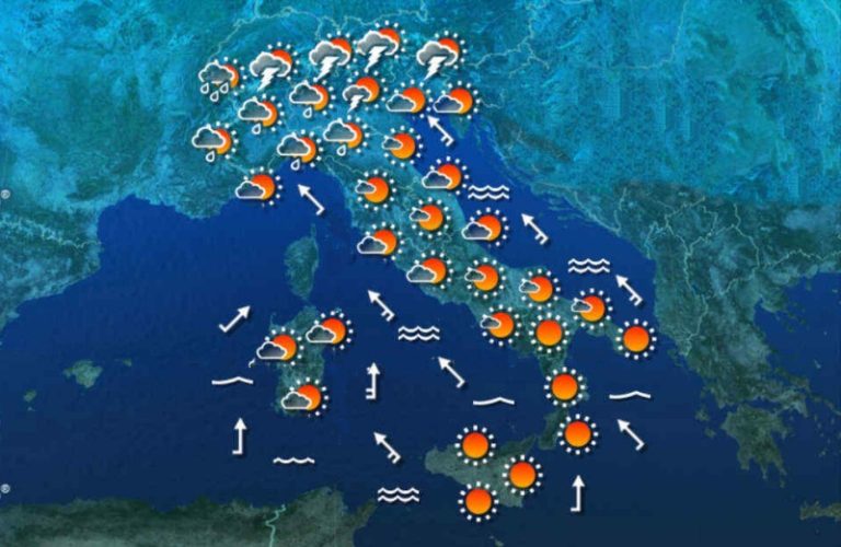 Meteo, Italia divisa in due: al nord piogge mentre al sud caldo torrido