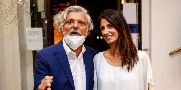 La sindaca Virginia Raggi e il presidente della Sampdoria Massimo Ferrero a cena a Testaccio: candidatura in vista alle comunali?