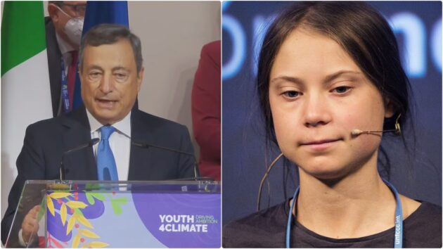 Milano, colloquio di mezz’ora tra il premier Draghi e l’ambientalista Greta Thunberg