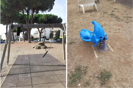 Marina di Cerveteri, vandali in azione nelle aree giochi