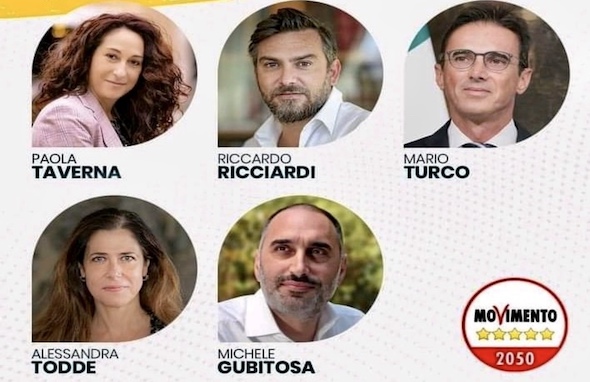 M5S, Giuseppe Conte presenta la squadra: Paola Taverna, Alessandra Todde, Mario Turco, Michele Gubitosa e Riccardo Ricciardi