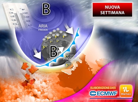 Meteo, arriva domani il ciclo Poppea che porterà maltempo in tutta l’Italia